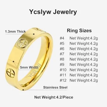 Elegant YCSLYW Ladies Stainless Steel Love Ring