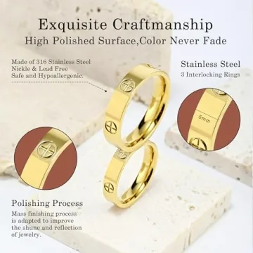 Elegant YCSLYW Ladies Stainless Steel Love Ring