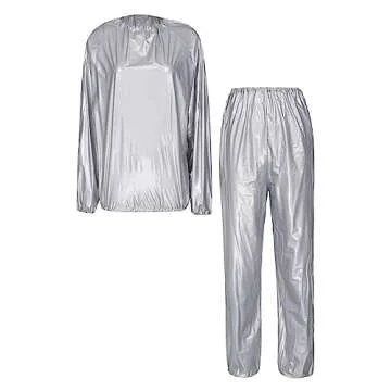 Fldy Sauna Suit Grey PVC for Weight Loss and Exercise