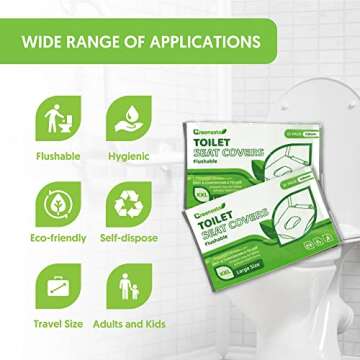 GREENESTA XXL Flushable Paper Toilet Seat Cover Disposable (60 Pcs) (16" x 24") In Public Restrooms,...