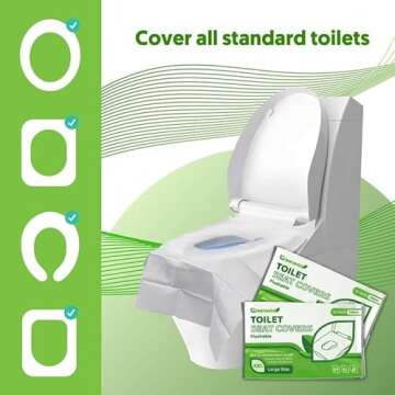 GREENESTA XXL Flushable Paper Toilet Seat Cover Disposable (60 Pcs) (16" x 24") In Public Restrooms, Airplane Travel Essentials Kids With An Individually Wrapped Covers Shields Us From Unsanitary…