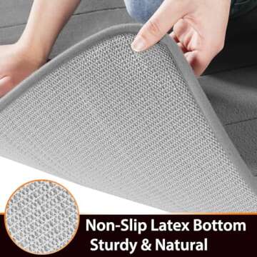 Yimobra Memory Foam Bath Mat Large Size, 31.5 x 19.8, Super Soft Non-Slip Bathroom Rug, Water Absorption, Machine Wash, Thick, Comfortable, Easier to Dry for Bathroom Mat, Tub and Shower, Grey