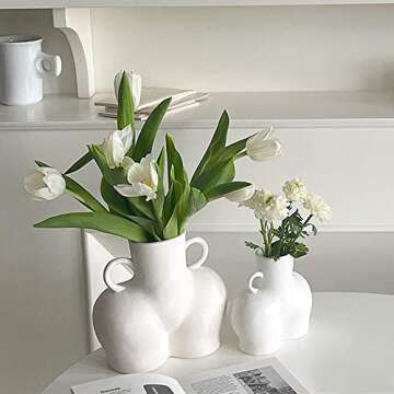 Fatty Bee Female Form Body Art Vase, Butt Flower Ceramic Vase for Home Office Décor, Boho Décor, Sculpture White Modern Vase.