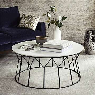 Safavieh Home Collection Deion Retro Mid-Century White and Black Coffee Table - A Stylish Addition t...