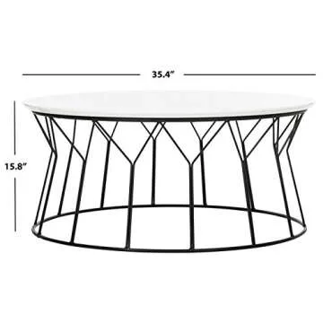 Retro Mid-Century White and Black Coffee Table by Safavieh