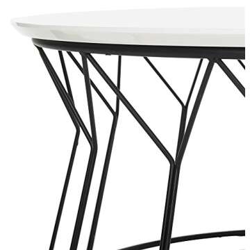 Retro Mid-Century White and Black Coffee Table by Safavieh