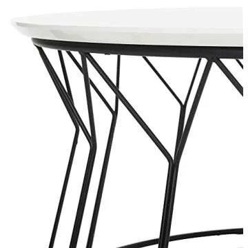 Retro Mid-Century White and Black Coffee Table by Safavieh