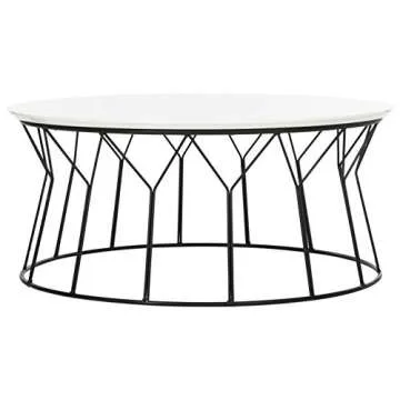 Retro Mid-Century White and Black Coffee Table by Safavieh