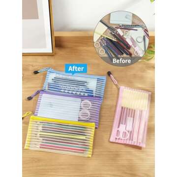 JARLINK 20 Pack 10 Colors Zipper Mesh Pouch, Zipper Bag Multipurpose Travel Bags for Office Supplies Cosmetics Travel Accessories Multicolor