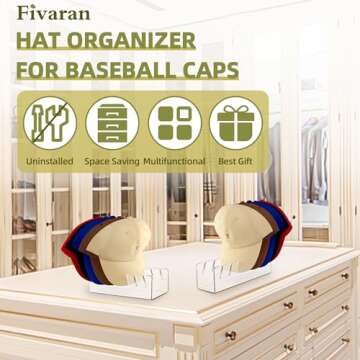 Fivaran Hat Stand for Baseball Caps, Acrylic Hat Organizer for Baseball Caps, Hat Stands for Display...