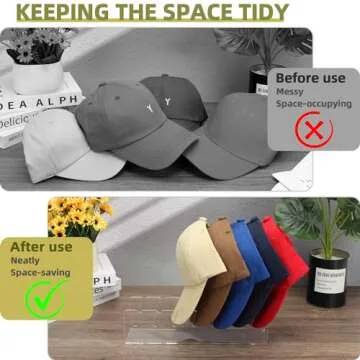Fivaran Hat Stand for Baseball Caps, Acrylic Hat Organizer for Baseball Caps, Hat Stands for Display, Baseball Cap Organizer, For 14 Baseball Caps Hat Holder, for Bedroom, Closet, Dresser