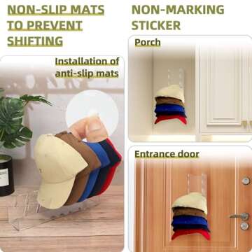 Fivaran Hat Stand for Baseball Caps, Acrylic Hat Organizer for Baseball Caps, Hat Stands for Display, Baseball Cap Organizer, For 14 Baseball Caps Hat Holder, for Bedroom, Closet, Dresser