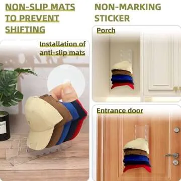 Fivaran Hat Stand for Baseball Caps, Acrylic Hat Organizer for Baseball Caps, Hat Stands for Display, Baseball Cap Organizer, For 14 Baseball Caps Hat Holder, for Bedroom, Closet, Dresser