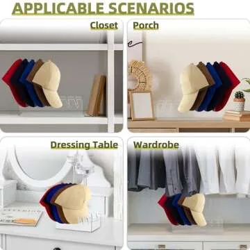 Fivaran Hat Stand for Baseball Caps, Acrylic Hat Organizer for Baseball Caps, Hat Stands for Display, Baseball Cap Organizer, For 14 Baseball Caps Hat Holder, for Bedroom, Closet, Dresser