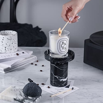 JIMEI Luxurious Natural Marble Candle Holder for Home