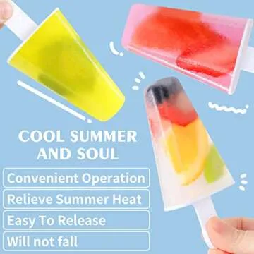 Popsicle Molds,Silicone Ice Pop Molds,BPA Free Popsicle Mold Reusable Easy Release Ice Pop Maker,Homemade Popsicle Mould with Silicone Funnel and Cleaning Brush (Red, 6 Cavities)