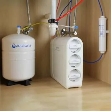 Aquasana SmartFlow Reverse Osmosis Water Filter System - High-Efficiency Under Sink RO Removes up to 99.99% of Fluoride, Arsenic, Chlorine, and Lead - Brushed Nickel Faucet