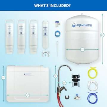 Aquasana SmartFlow Reverse Osmosis Water Filter System - High-Efficiency Under Sink RO Removes up to 99.99% of Fluoride, Arsenic, Chlorine, and Lead - Brushed Nickel Faucet