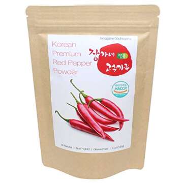 Premium Korean Dried Red Pepper Powder Gochugaru Kimchi Spicy Chili Flakes - Normal Grinding 142g (5oz)
