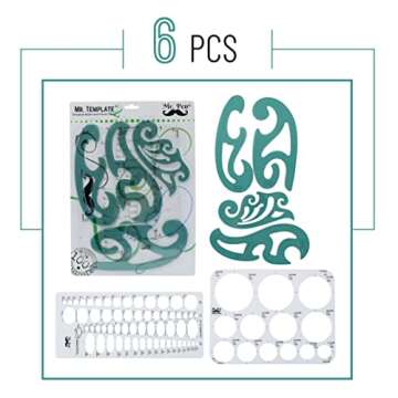 Mr. Pen- French Curve, Large Circle Template and Ellipse Template (6 Pc), Curve Ruler, Drawing Tools...