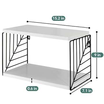 Floating Bedside Table Floating Nightstand Bedside Shelf Wall Mounted Nightstand 2 Tier Floating Wal...