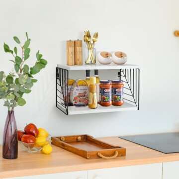 Floating Bedside Table Floating Nightstand Bedside Shelf Wall Mounted Nightstand 2 Tier Floating Wall Shelf Beside Table Floating Shelves for Wall in Bedroom Living Room Bathroom Kitchen Office, White