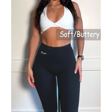 Danysu Women's V Cut Leggings - Soft High Waist Booty Tights