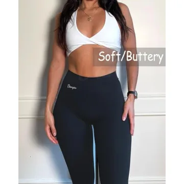 Danysu Women's V Cut Leggings - Soft High Waist Booty Tights