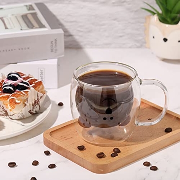 Cute Bear Tea Cup Double Wall Glass Mug for All Ages