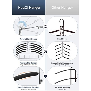 HuaQi Space Saving Clothing Hangers Durable & Elegant