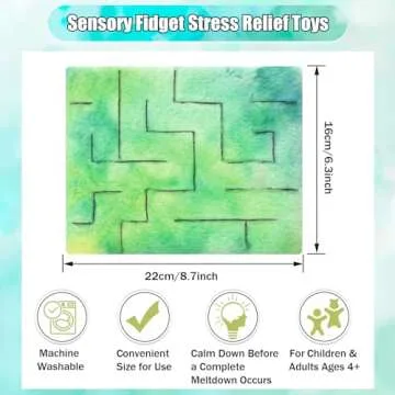 Frienda 2 Pack Marble Maze Mat Fidget Tactile Sensory Toys Stress Relief Toys Relief Anxiety Calming...