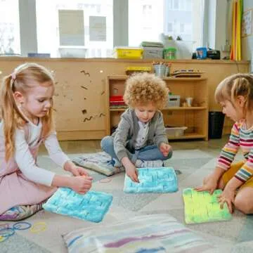 Frienda 2 Pack Marble Maze Mat Fidget Tactile Sensory Toys Stress Relief Toys Relief Anxiety Calming Mats for School Classroom Reduce Stress Anxiety Improve Focus(Vibrant Style,8.7 x 6.3 Inch)