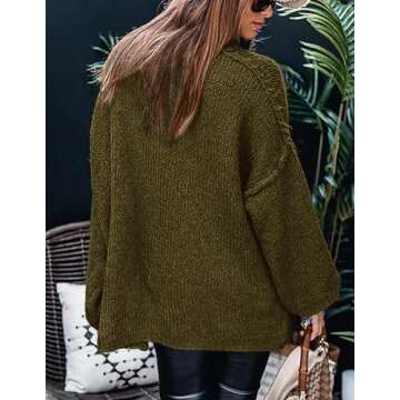 PRETTYGARDEN Women's Winter Turtleneck Oversized Sweaters Long Sleeve Chunky Knit Slouchy Pullover S...