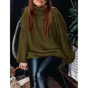 PRETTYGARDEN Women's Winter Turtleneck Oversized Sweater
