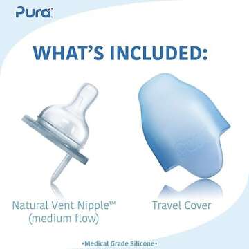 Pura Kiki 7oz Stainless Steel Insulated Baby Bottle with Silicone Nipple and Sleeve - Eco-Friendly a...