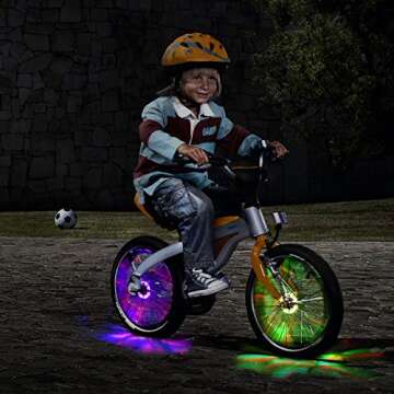 TINANA Rechargeable Bike Wheel Hub Lights Waterproof LED Cycling Spoke Lights 7 Color Bicycle Safety...