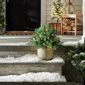 18" Frosted Urn Filler with LED Lights & Cones