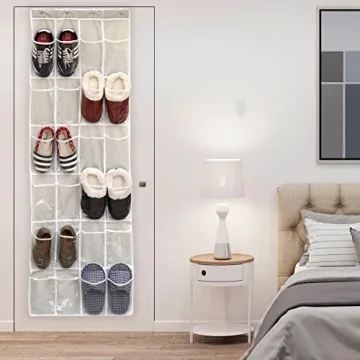 24 Pockets Over The Door Shoe Organizer for Space Saving