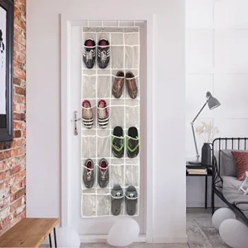 24 Pockets Over The Door Shoe Organizer for Space Saving