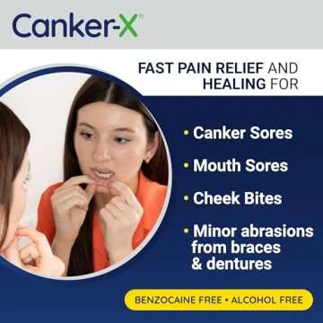 Canker-X Mouth Sore Gel for Fast Pain Relief & Healing, Benzocaine-Free