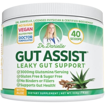 Doctor Danielle Gut Assist - Leaky Gut Repair Supplement Powder - Glutamine, Arabinogalactan, Licori...