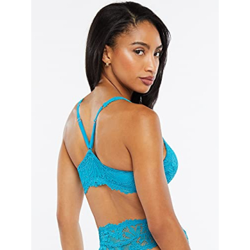Savage X Fenty Romantic Lace Push Up Bra in Laidback Blue