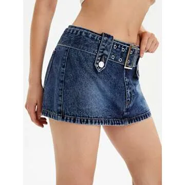 Floerns Women's Stylish Drop Waist Denim Mini Skirt