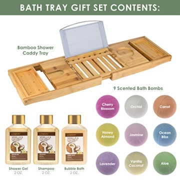Luxurious Bathtub Caddy Gift Set for Bath Lovers