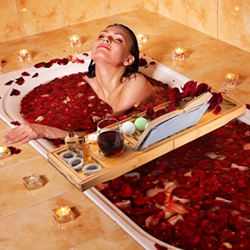 Luxurious Bathtub Caddy Gift Set for Bath Lovers