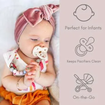Ali+Oli Silicone Pacifier Clip - Food-Grade Safe for Baby