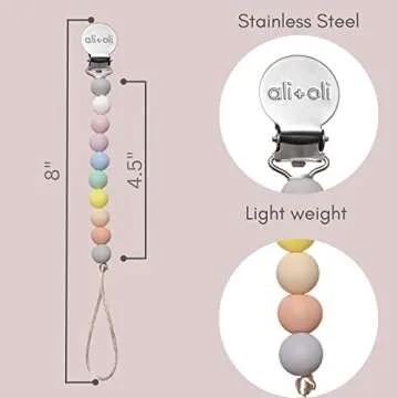 Ali+Oli Silicone Pacifier Clip - Food-Grade Safe for Baby