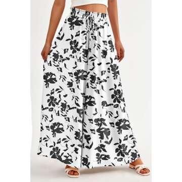 PRETTYGARDEN Women's Summer Wide Leg Palazzo Pants