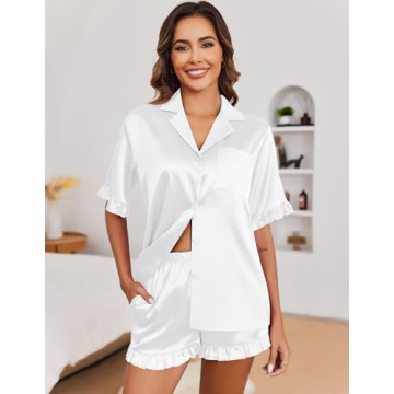 Ekouaer Satin Pajamas Set - Stylish Comfort for Women