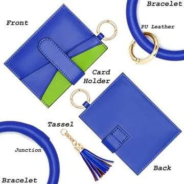 ZRTARY Stylish Wristlet Keychain with Card Holder
